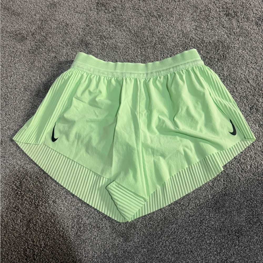 Nike Women's Aeroswift Athletic Shorts - Neon Yellow - Sz. M